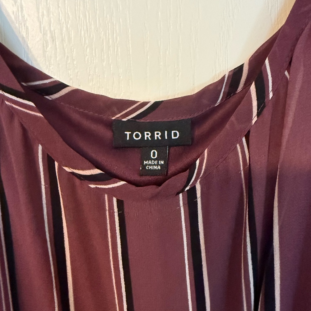 torrid Burgundy Striped Midi Dress - Picture 3 of 4